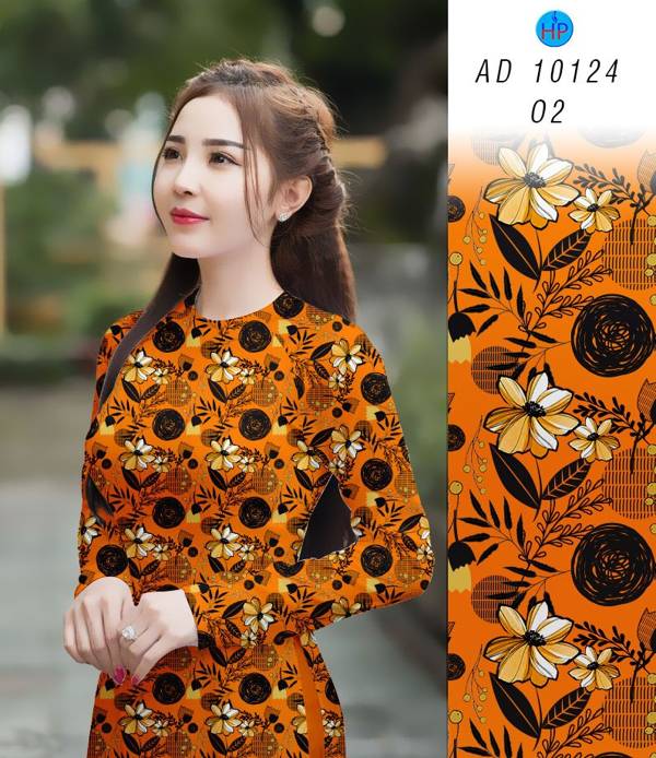 Vải Áo Dài Hoa Đều AD 10124 3